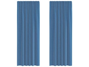 Lot de 2 rideaux en voile, voilages avec passe-tringles bleu royal cf44462