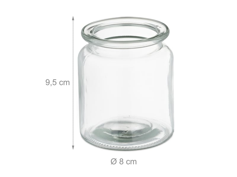 Lot de 12 photophores ronds déco ambiance cosy salon cuisine 8 x 8 x 10 cm en verre transparent 13_0013530  - Conforama A