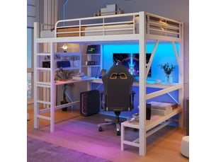 Lit mezzanine 160x200 cm <strong></strong> <strong></strong> coloris blanc