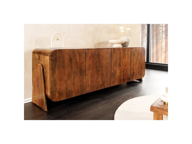  Buffet 175 cm 4 portes bois massif marron – collection natura  - Conforama B