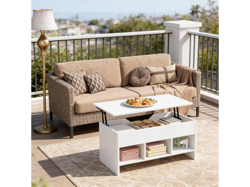  Table transformable multifonction - petite table à manger, basse, bureau pc ou d'appoint,blanc  - Conforama D