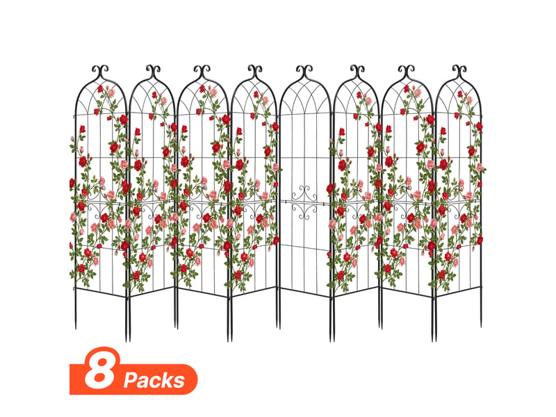  Vevor treillis de jardin support de plante grimpante métal 52,5x180 cm lot de 8  - Conforama A