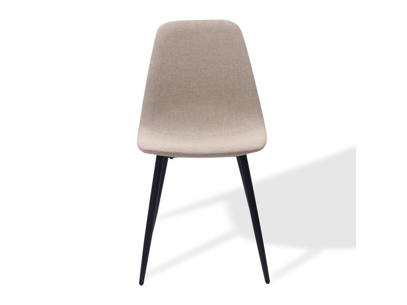  Chaises de salle à manger lot de 2  - pieds en métal antirouille, tissu anti-taches - blanc  - Conforama A