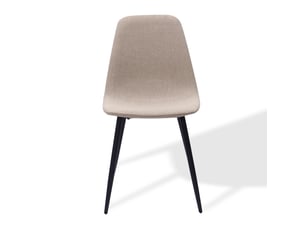 Chaises de salle à manger lot de 2  - pieds en métal antirouille, tissu anti-taches - blanc