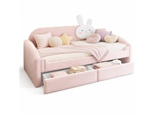 Lit banquette 90x200 cm    coloris rose
