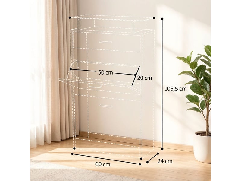  Meuble à chaussures design contemporain armoire à chaussures rangement chaussures  - Conforama B