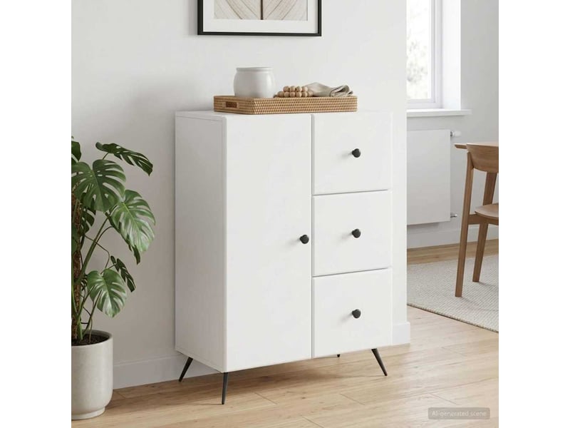  Buffet - bahut - meuble de rangement blanc 66 x 34,5 x 90 cm bois d'ingénierie  - Conforama B