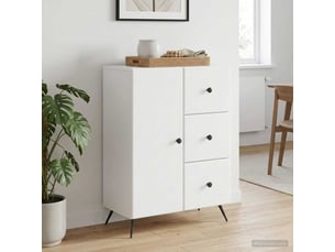 Buffet - bahut - meuble de rangement blanc 66 x 34,5 x 90 cm bois d'ingénierie