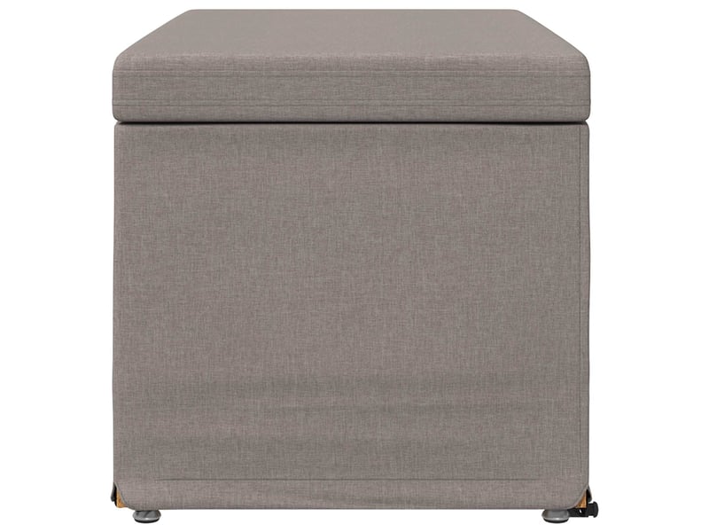  Tabouret bas, ottoman taupe 81x41x40 cm tissu et bois stratifié  - Conforama E