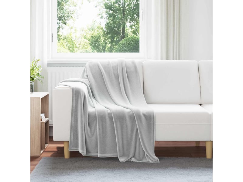  Plaid canapé gris 130x150 cm 0.51 kg polaire  - Conforama B