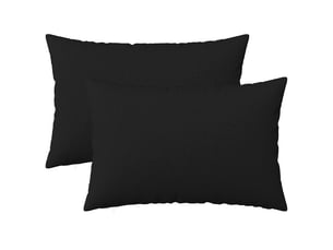 Lot de 2 coussins avec oreiller, coussins décoratifs heerlen noir tissu cf50286