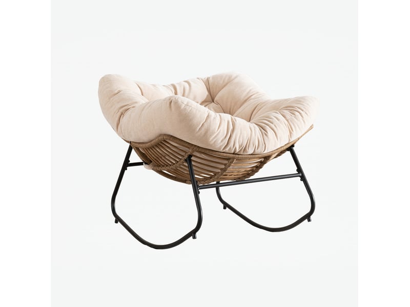 Fauteuil à bascule moderne en chenille, pour salon, chambre et chambre de bébé - Conforama E