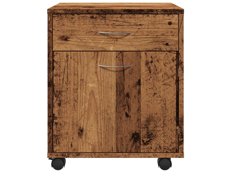  Armoire de rangement, armoire à roulettes vieux bois 45x38x54 cm bois d'ingénierie  - Conforama E