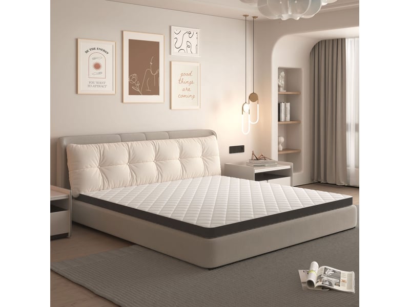  Matelas en mousse h3 140 x 200 cm blanc et gris, épaisseur 7 cm  - Conforama B