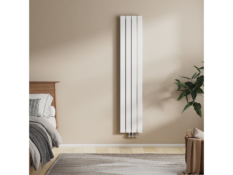  Emke radiateur à eau chaude, radiateur plat seule couche connexion centrale, blanc 160x30cm, 501w  - Conforama B