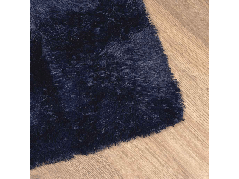  Tapis shaggy à poils longs navarra bleu marine 80x150 cm - comfortxl 4102819 - Conforama D