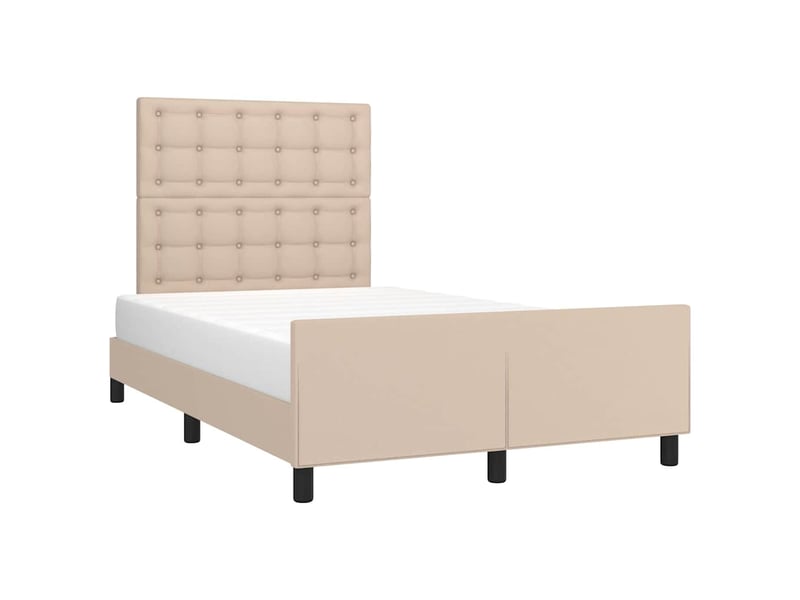 Lit double- lit adulte - cadre de lit sans matelas cappuccino 120x190 cm similicuir - Conforama C
