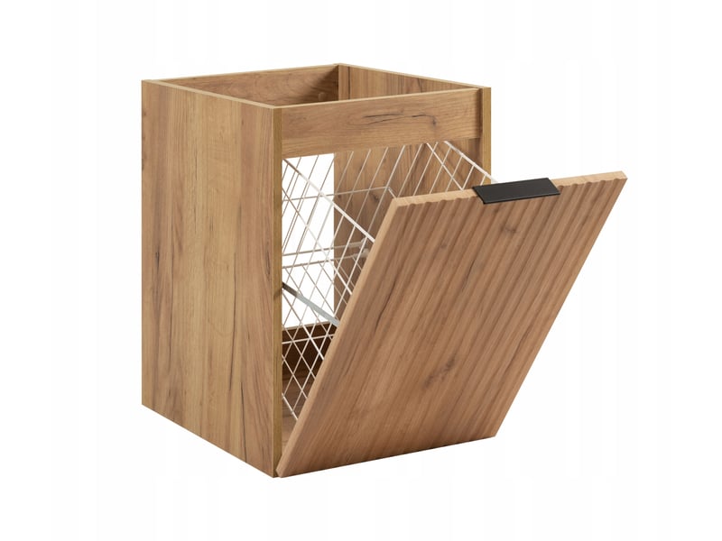  Meuble bas de salle de bain avec panier à linge flow chêne 40 cm  - Conforama A