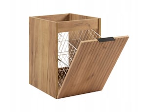 Meuble bas de salle de bain avec panier à linge flow chêne 40 cm