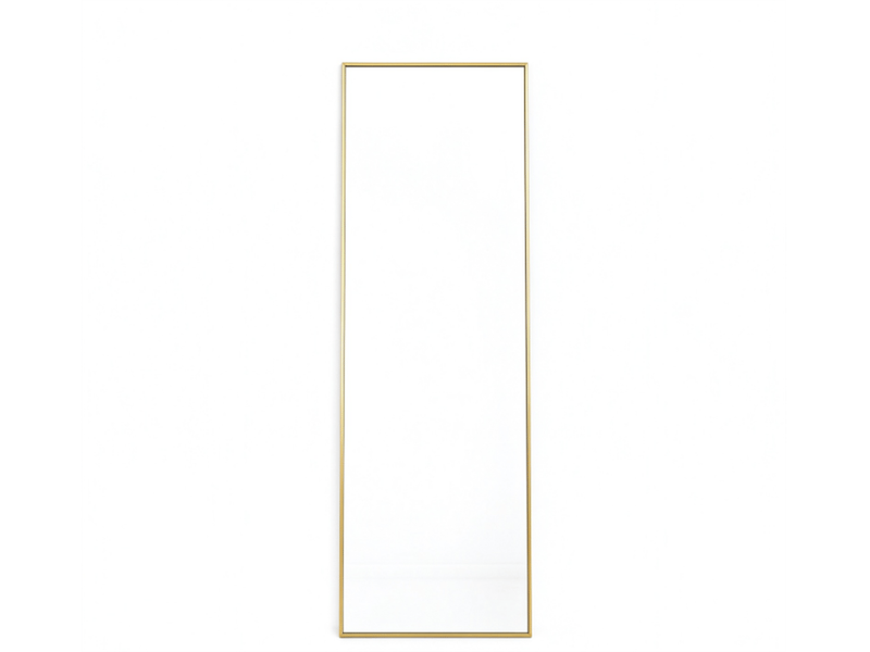  Miroir sur pied 150x40cm - miroir rectangulaire en verre trempé avec cadre en aluminium - doré  - Conforama A