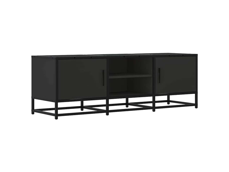  Meuble tv - banc tv - meuble de rangement noir 120x35x41 cm bois d'ingénierie et métal  - Conforama A