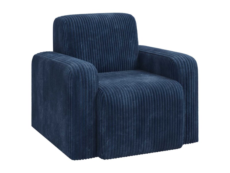  Vidaxl fauteuil bleu marine velours côtelé  - Conforama D