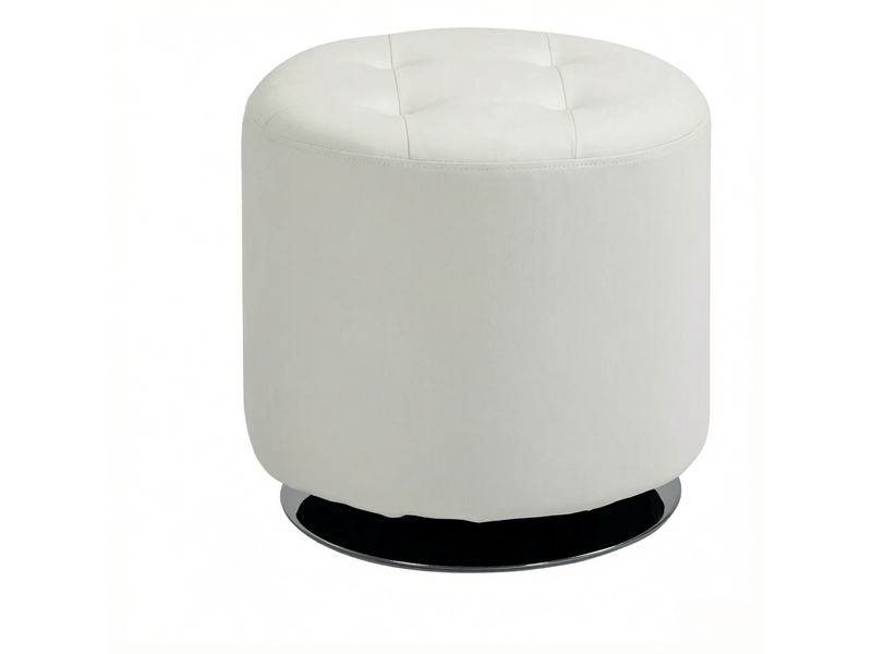 Pouf repose-pieds rond pivotant lounge, tabouret d’appoint confortable 1 pièce - Conforama A