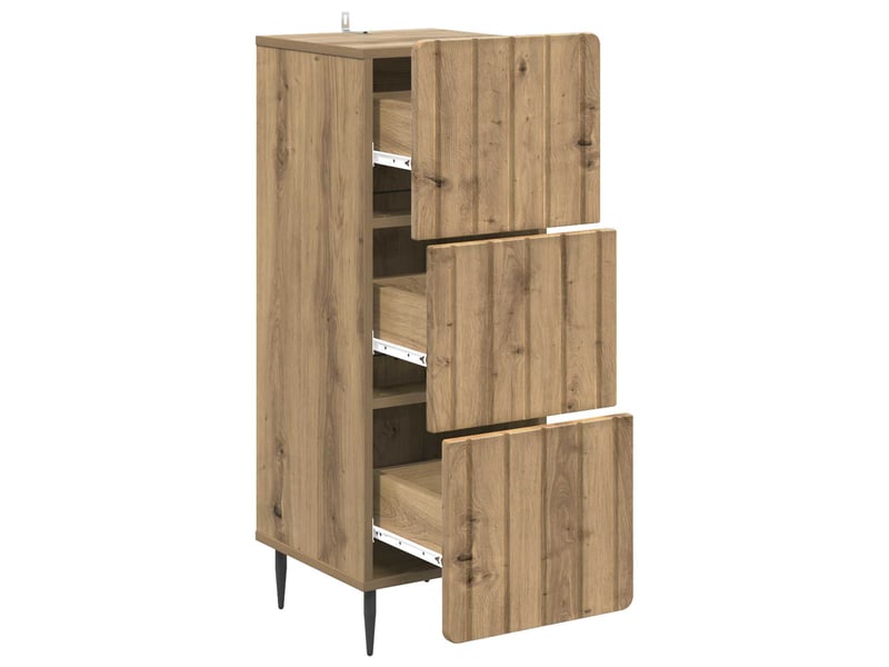  Armoire de rangement bureau, armoire à tiroirs 33 x 34.5 x 92 cm bois d'ingénierie shl2370  - Conforama E