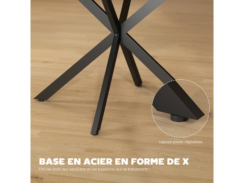 Table à manger extensible ovale pour 4 à 6 personnes, effet bois naturel, table de cuisine avec rallonge 100-135 cm  - Conforama W