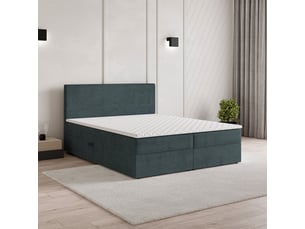 Lit avec rangement 180x200 cm <strong>MASSENO</strong> <strong></strong> coloris bleu