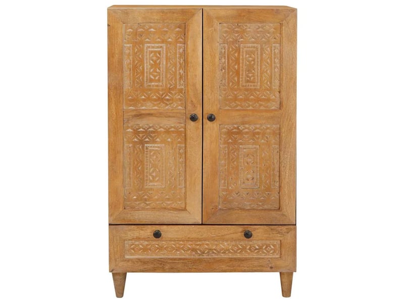  Haut armoire, meuble de rangement salon 60 x 33 x 100 cm bois de mangue massif shl2373  - Conforama C