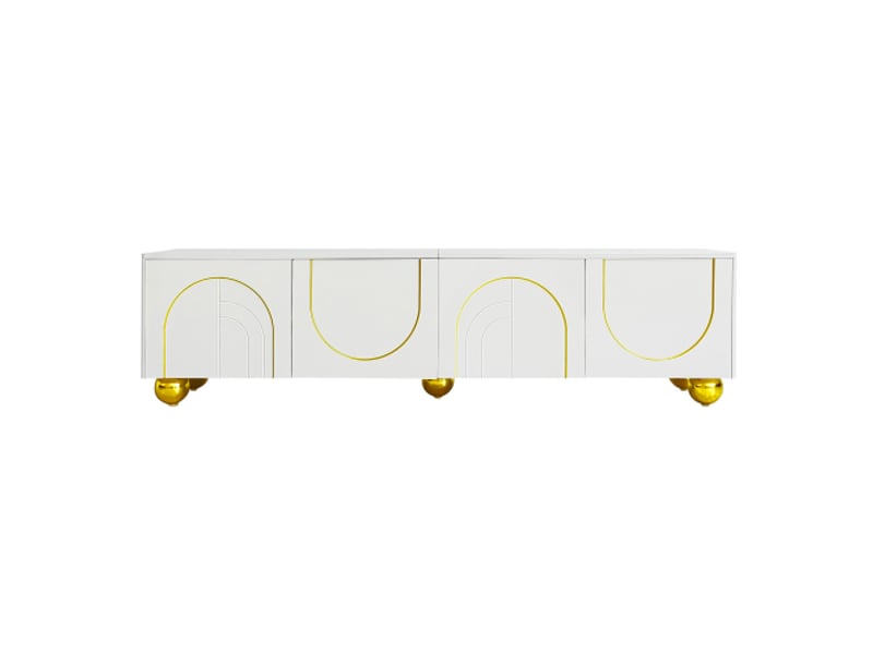  Meuble tv blanc 170 cm panneau de particules meuble tv blanc - Conforama A