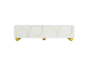 Meuble tv coloris blanc 170 cm <strong>MERAX</strong>  <strong>meuble tv blanc</strong>