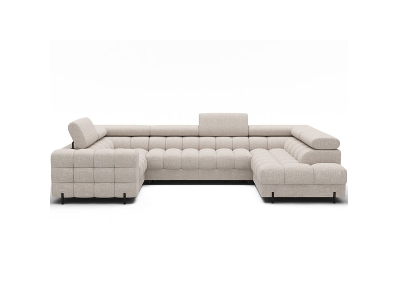  Canapé panoramique convertible factory 3 places beige – angle droit avec coffre – version 5  - Conforama A