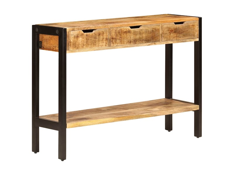  Buffet - bahut - meuble de rangement avec 3 tiroirs 110x35x75 cm bois de manguier massif  - Conforama B