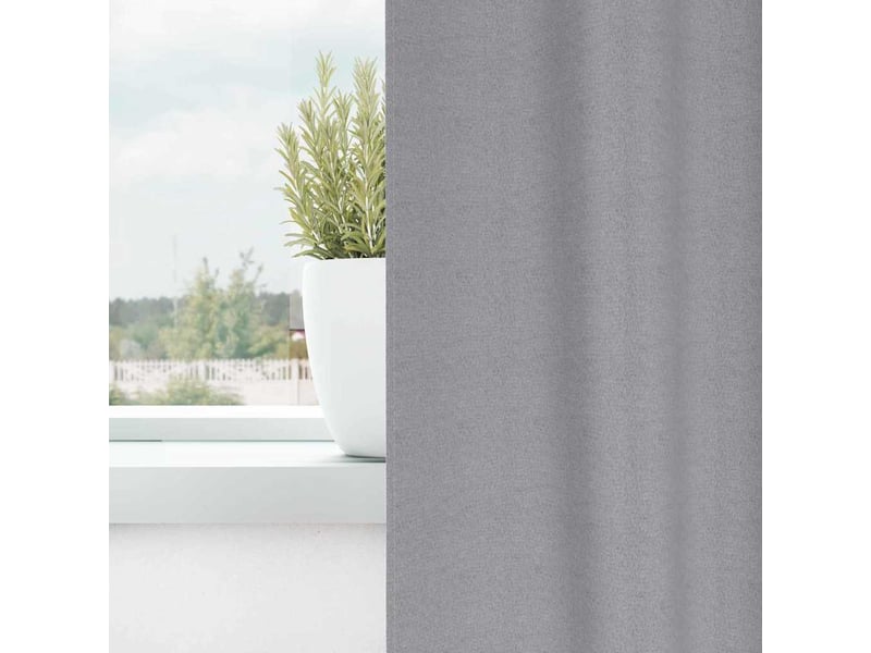  Lot de 2 rideaux occultants, rideaux black-out avec anneaux gris clair 175 x 140 cm cf44638  - Conforama C