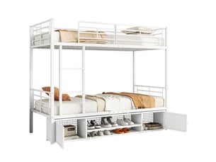 Lit superposé 90x200 cm DZMDIP   coloris blanc