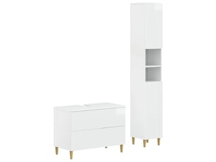 Ensemble de 2 meubles de salle de bain arnhem blanc brillant cf63061