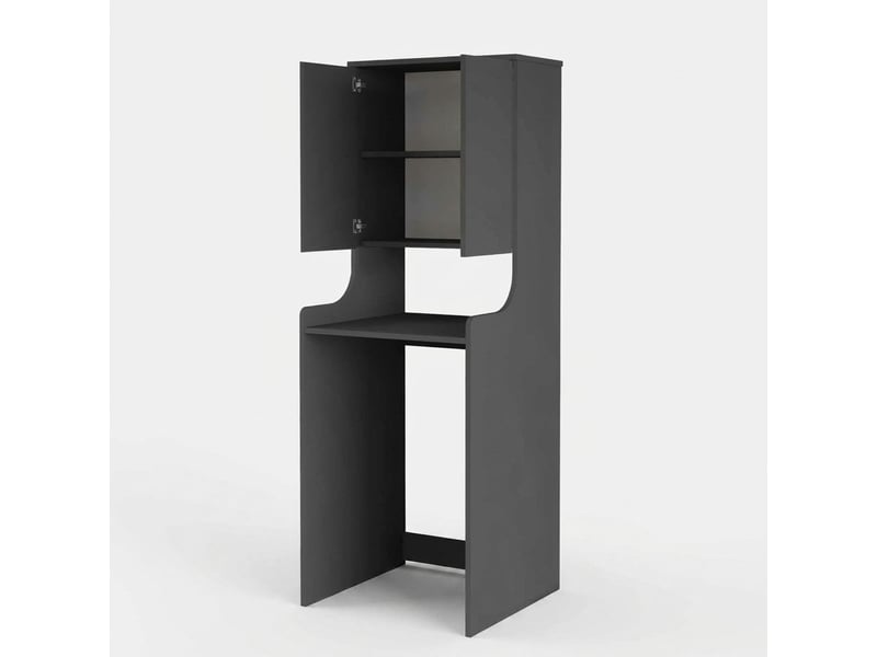  Meuble cache-lave-linge avec meuble haut et étagère hanor - anthracite  - Conforama C