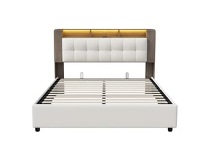 Lit coffre 160x200 cm coloris beige