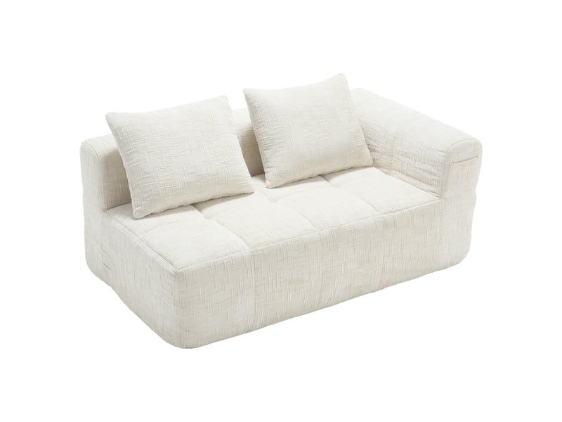  Canapé droit fixe 2 places tissu beige canapé compressible - Conforama A