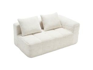 Canapé droit fixe <strong>MERAX</strong> <strong>canapé compressible</strong> 2 places Tissu beige