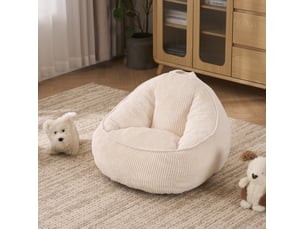 Fauteuil poire enfant 72x69x51 cm souple beige