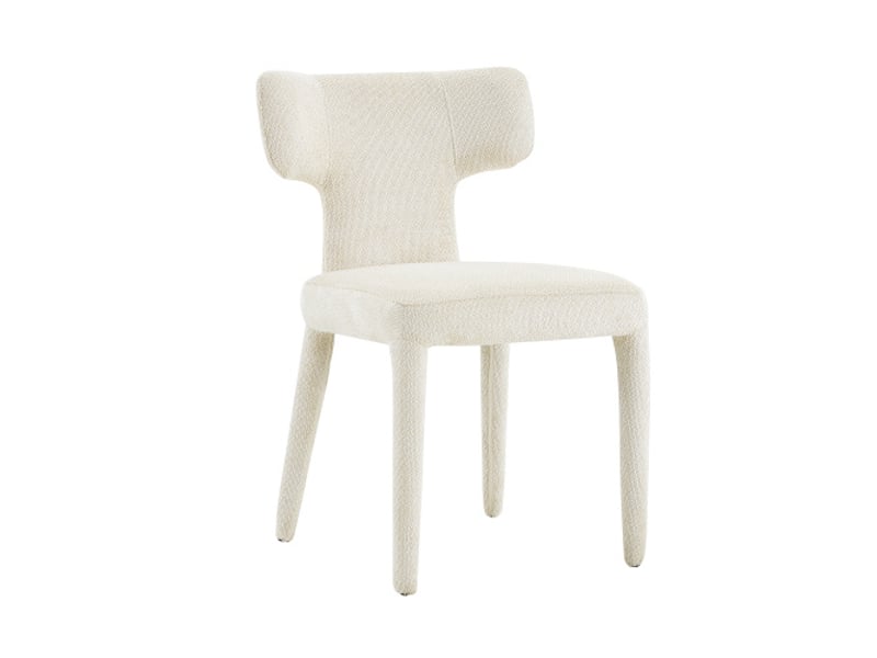  2 chaises de salle à manger modernes, dossier en t, assises rembourrées en tissu, cadre métal à 4 pieds – saloncuisine  - Conforama A