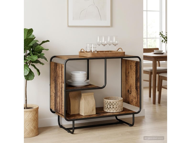  Buffet salon, buffet de rangement bois ancien 80x37,5x64,5 cm bois d'ingénierie  - Conforama B