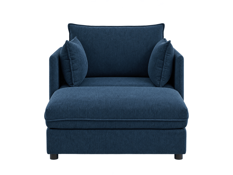  Canapé 1 place minimaliste en tissu avec pouf de rangement pour petits espaces  - Conforama A