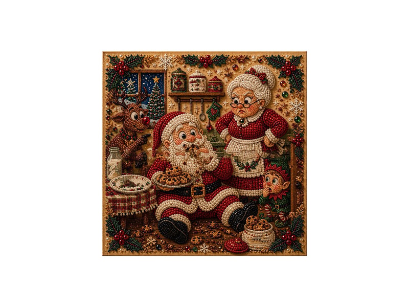 Kit diamond painting perles de noël pour adultes – art mural diy, décoration maison et cadeau-style b - Conforama A