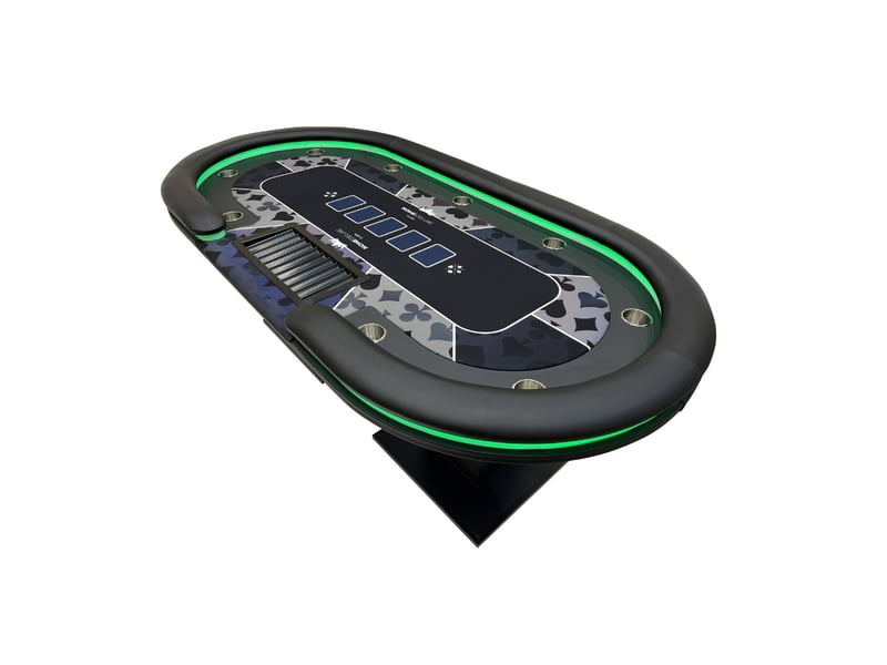  Home deluxe table de poker led flush - 213 x 106 x 78 cm - avec éclairage led | table de jeu table de poker casino  - Conforama C