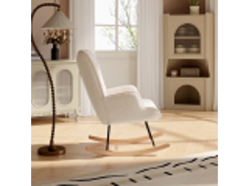 Chaise à bascule, fauteuil a bascule avec polaire sherpa, allaitement ...