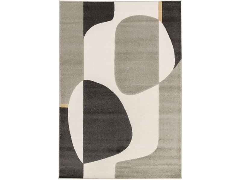  Tapis moderne à motif abstrait gris noir et écru 160x230  - Conforama B